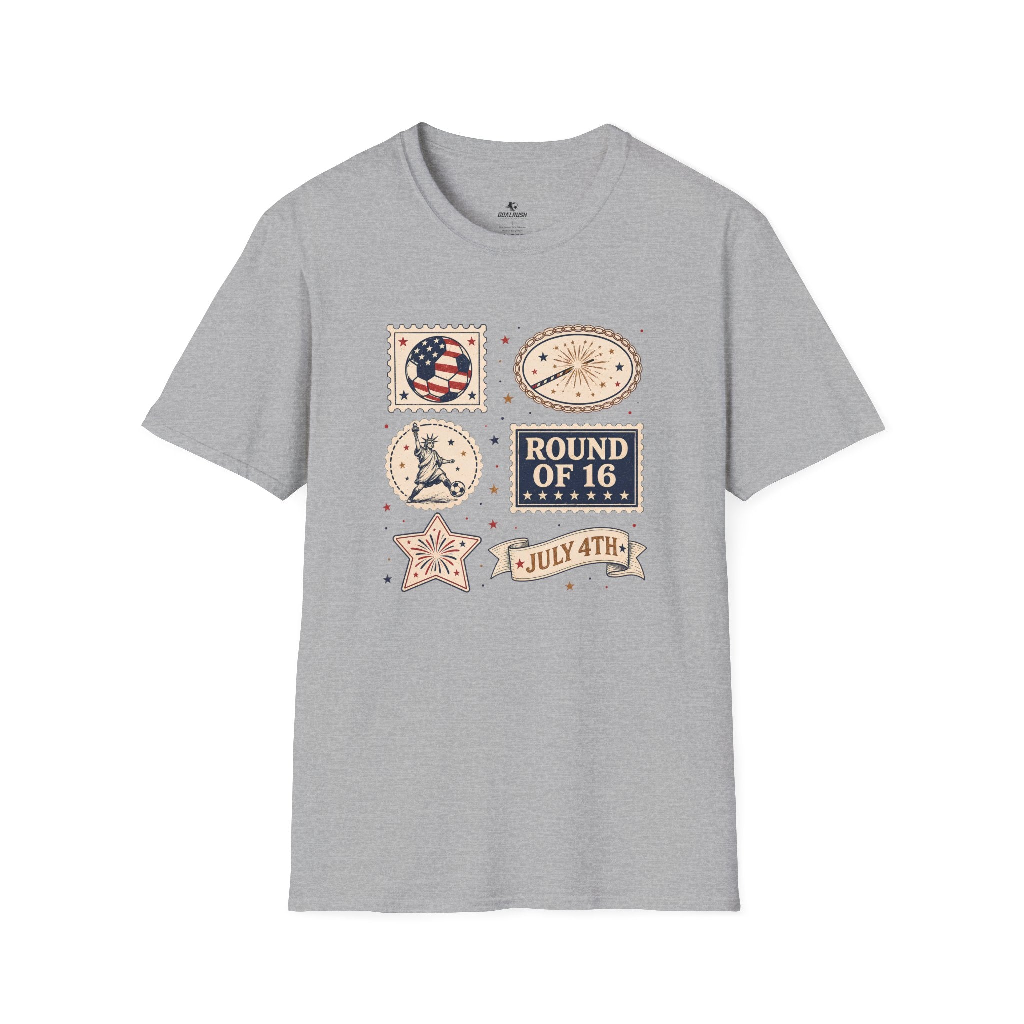 Independence Day - Retro Collage Grid World Cup T-Shirt