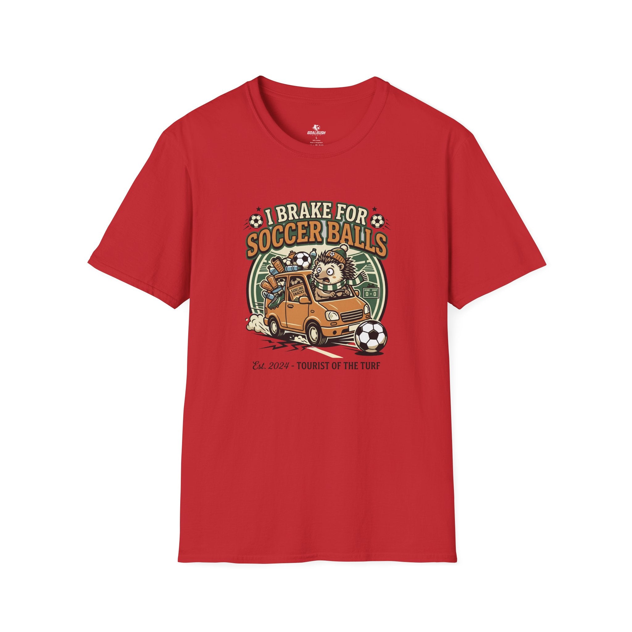 Hedgehog - I Brake for Soccer Balls Funny Soccer T-Shirt