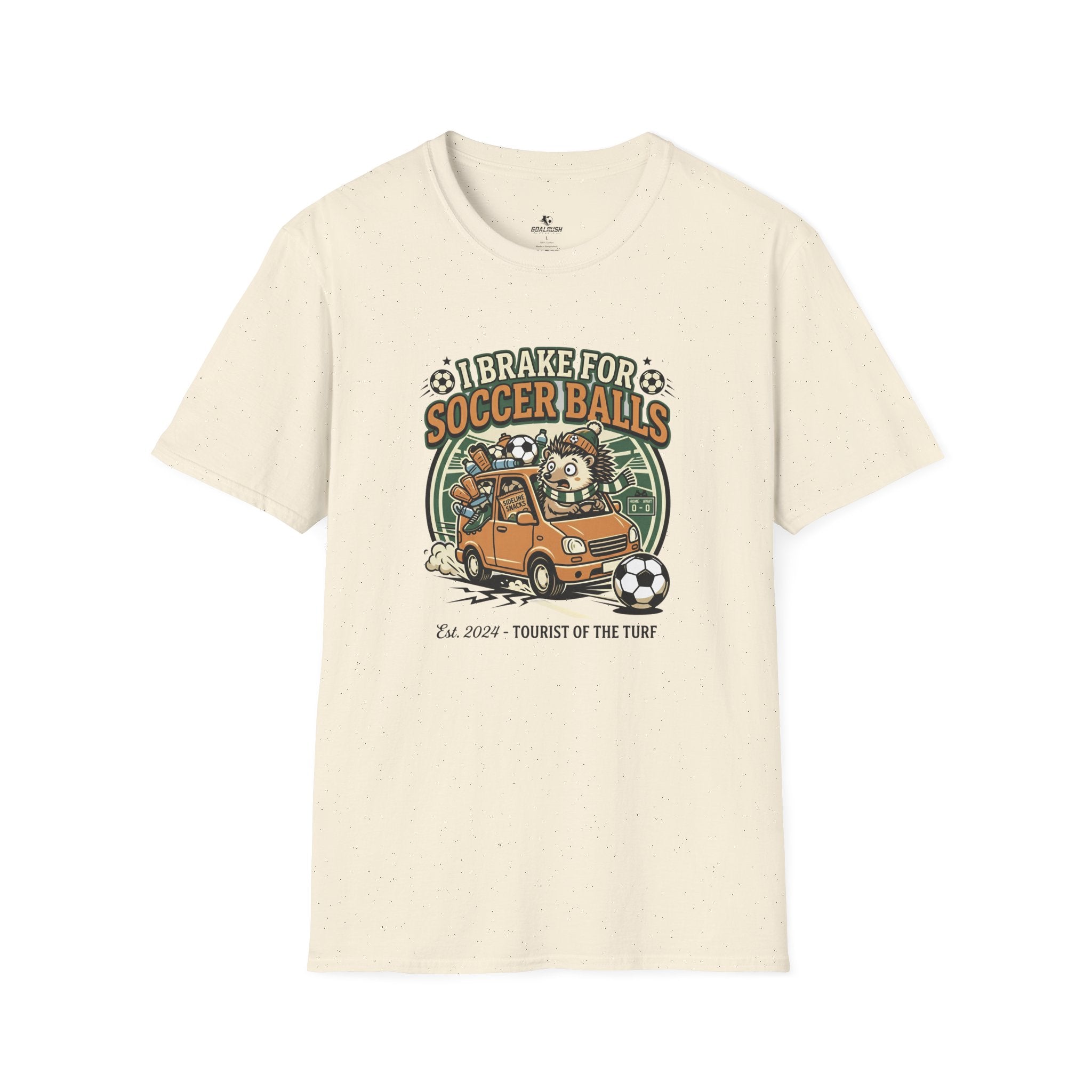 Hedgehog - I Brake for Soccer Balls Funny Soccer T-Shirt