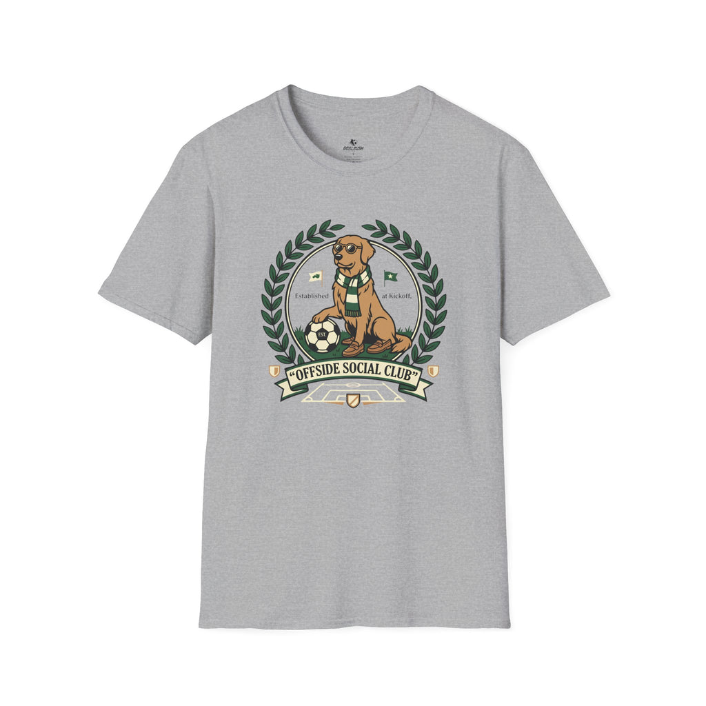 Golden Retriever Offside Social Club Soccer T-Shirt