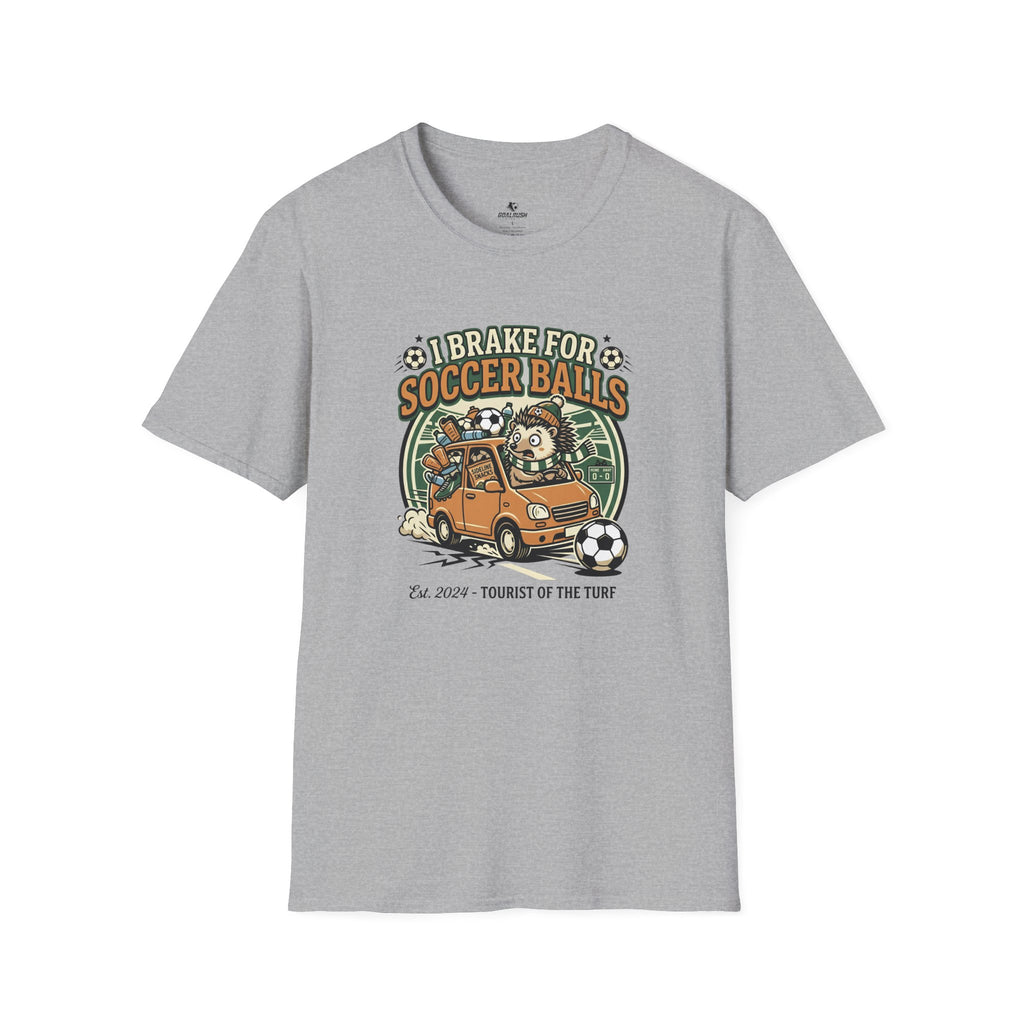 Hedgehog - I Brake for Soccer Balls Funny Soccer T-Shirt