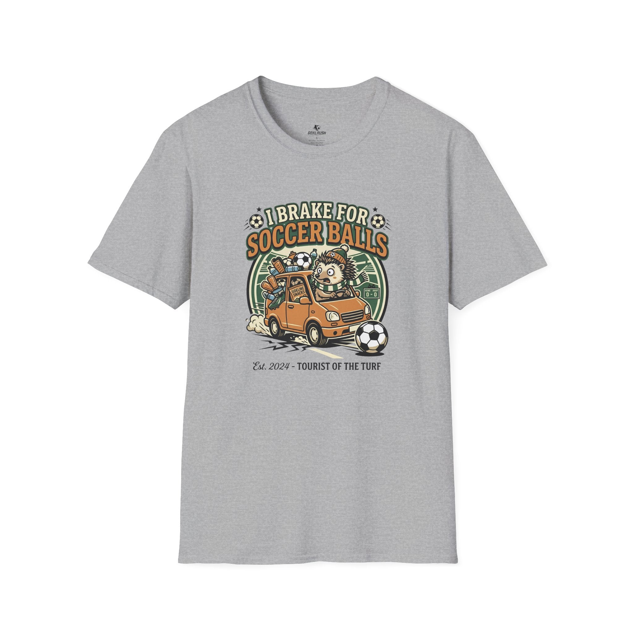 Hedgehog - I Brake for Soccer Balls Funny Soccer T-Shirt