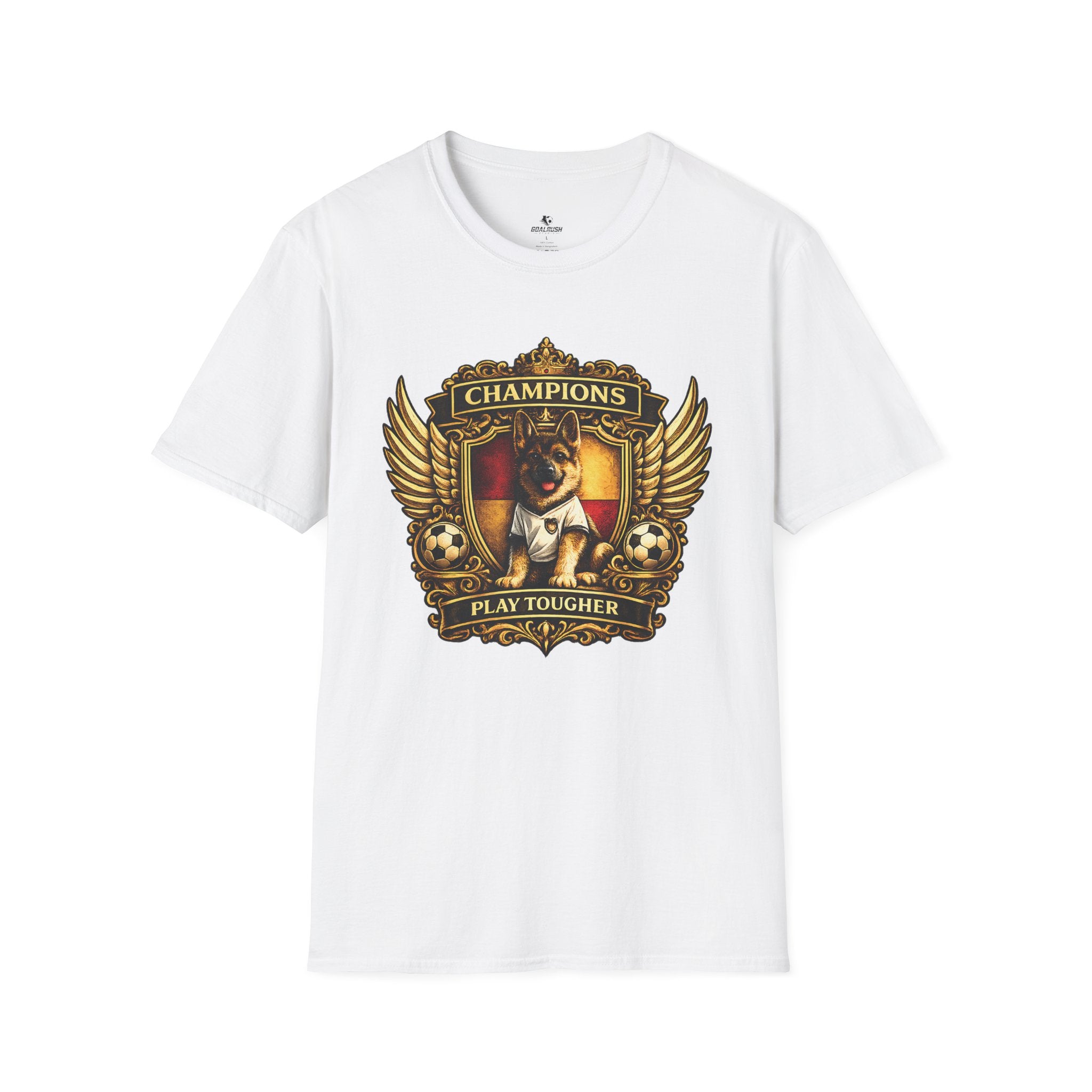German Shepherd Champions Play Tougher Soccer T-Shirt