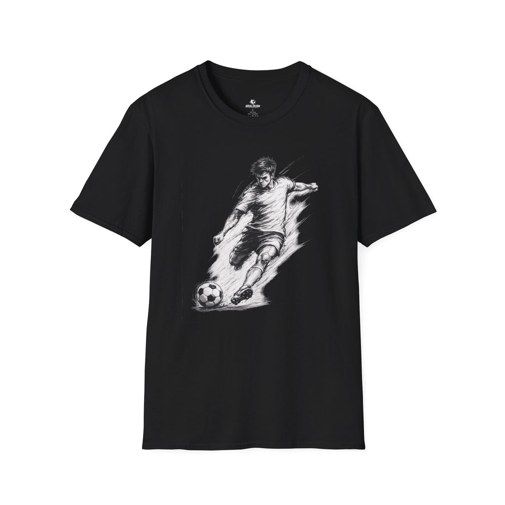 Soccer Strike Pencil Art Sketch T-Shirt