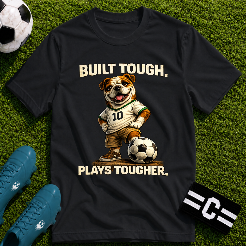 Bulldog Built Tough Plays Tougher Soccer T-Shirt