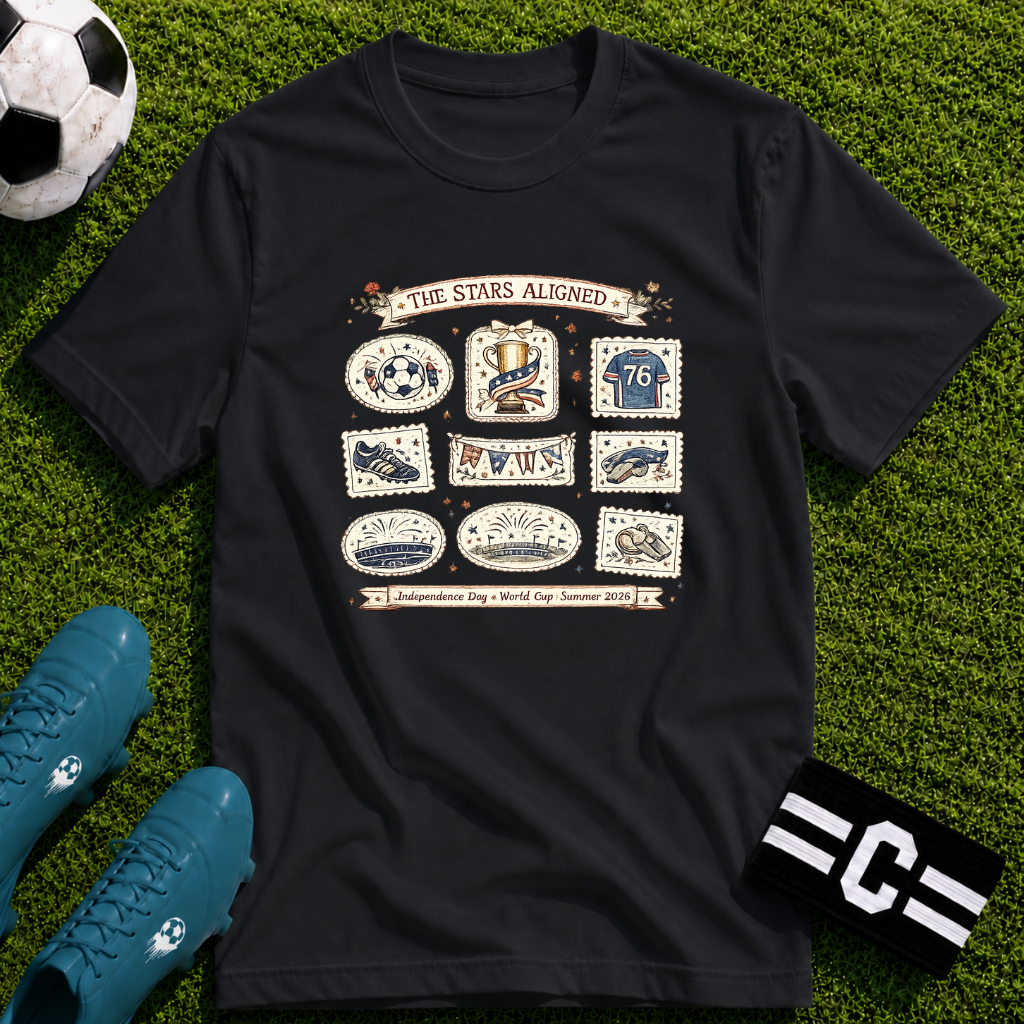 Independence Day - Retro Collage Grid World Cup T-Shirt