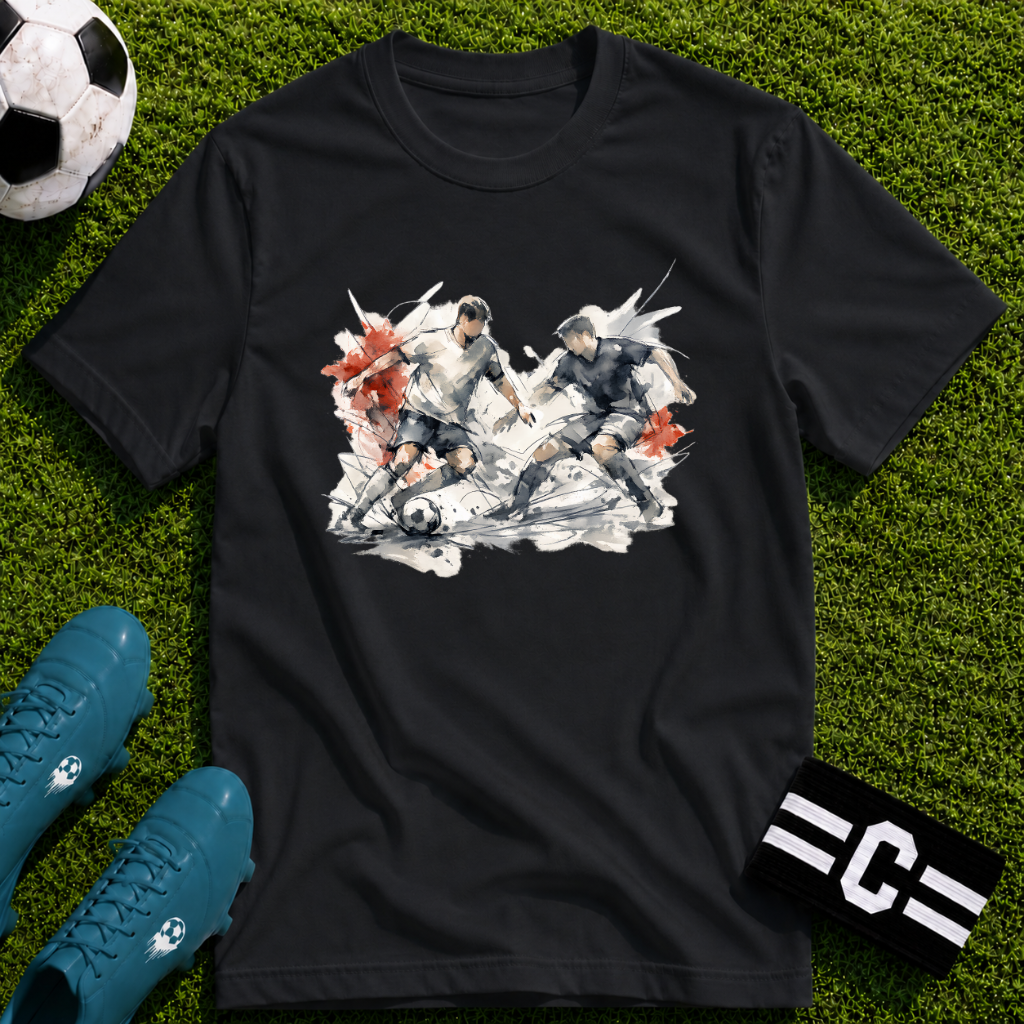 Watercolour Art Soccer Players T-Shirt