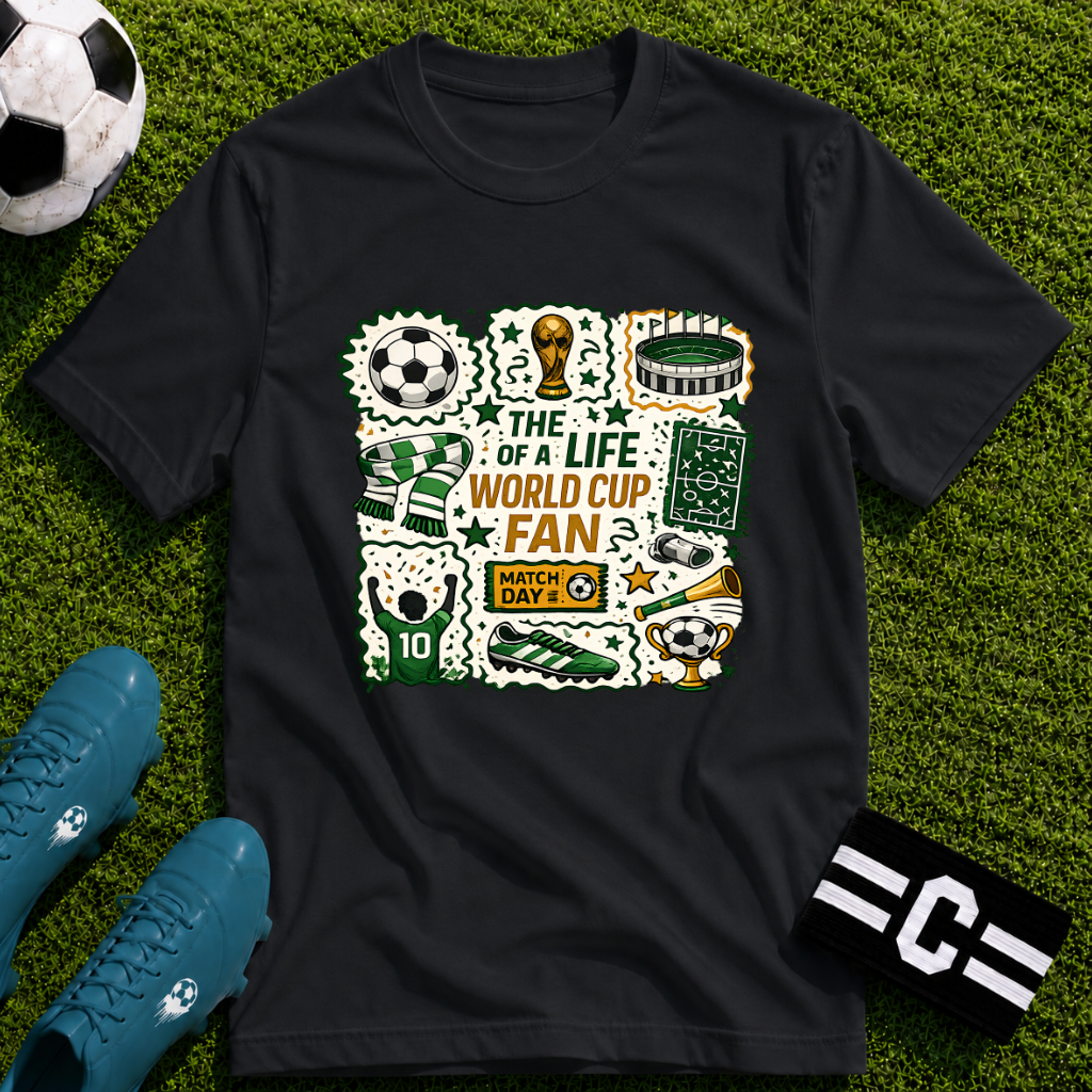 World Cup Soccer Fan Stamp Collage Soccer T-Shirt