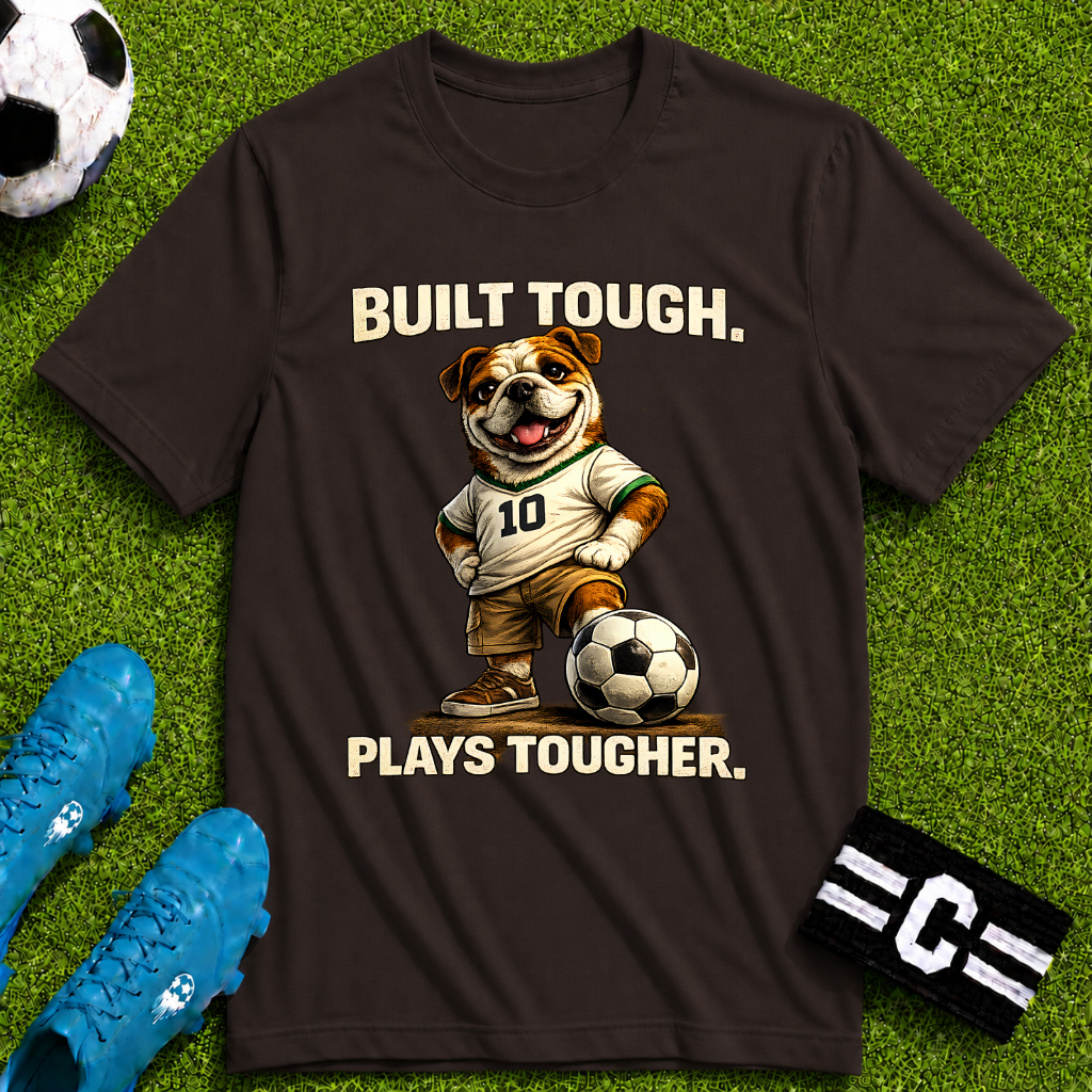 Bulldog Built Tough Plays Tougher Soccer T-Shirt