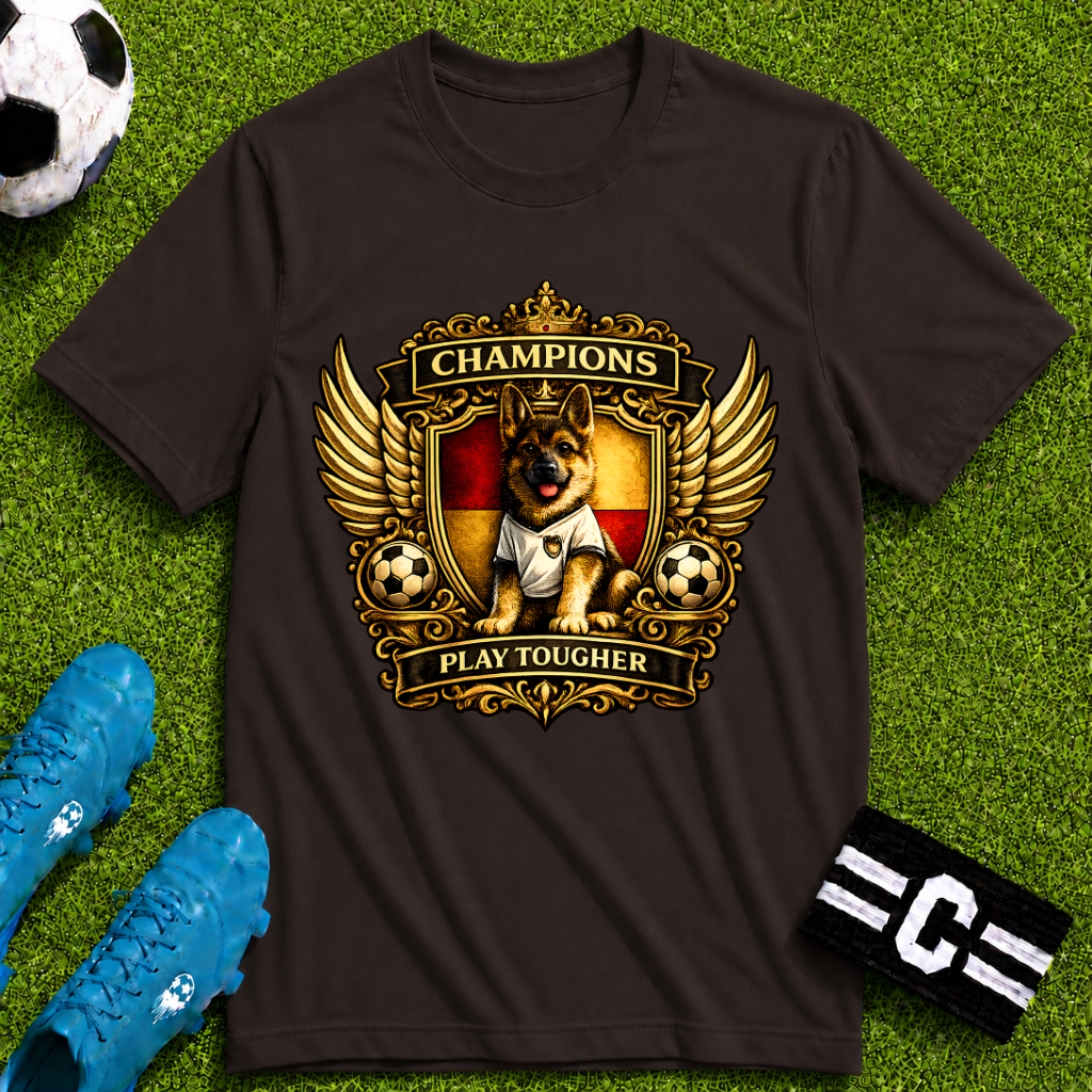 German Shepherd Champions Play Tougher Soccer T-Shirt