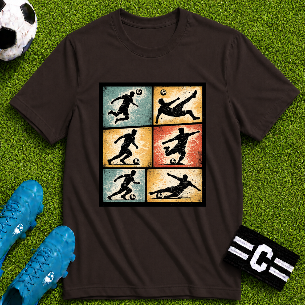 Six Moves Vintage Soccer Silhouette Graphic T-Shirt