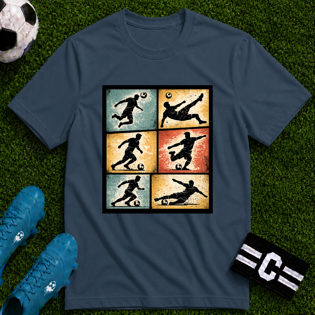 Six Moves Vintage Soccer Silhouette Graphic T-Shirt