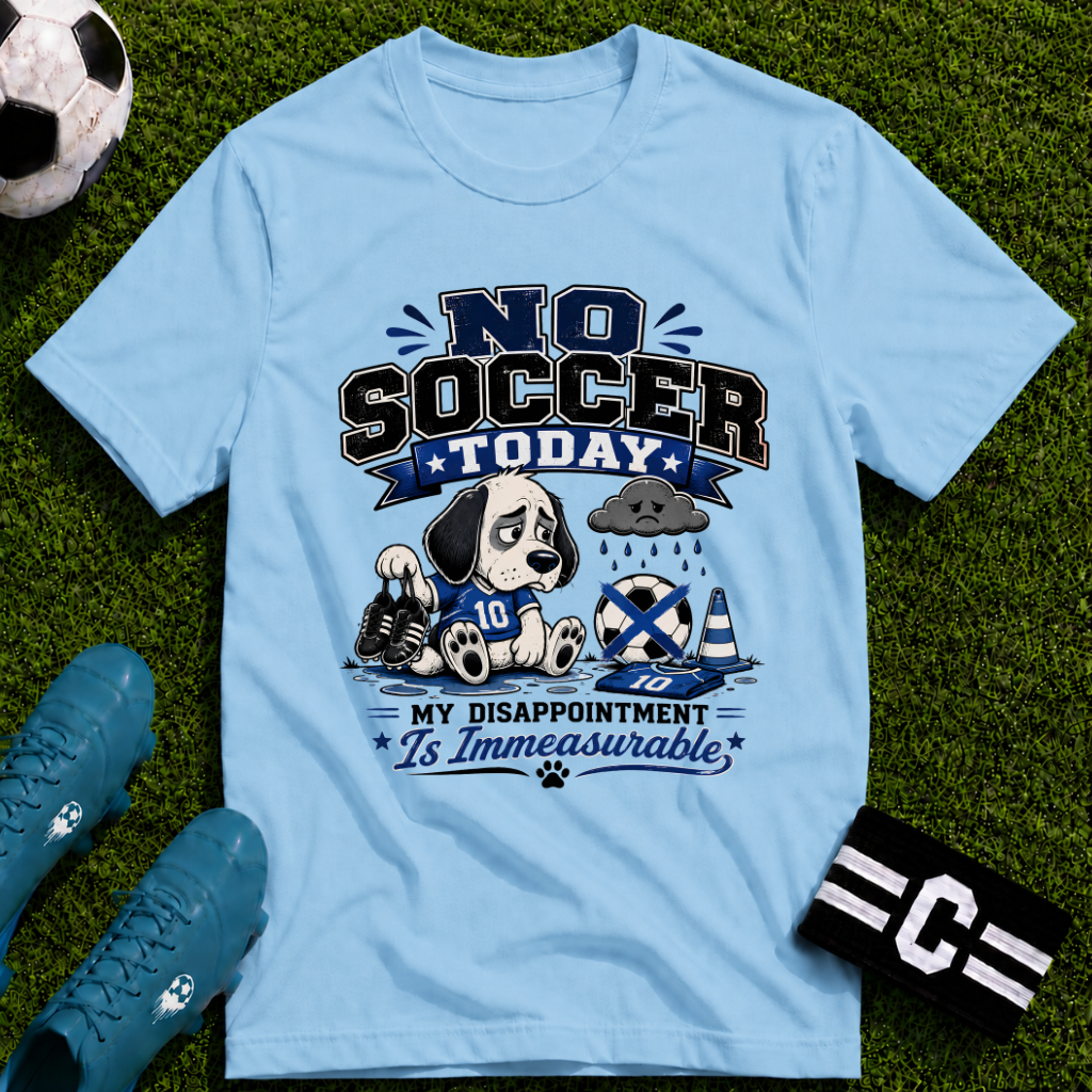 Funny Sad Dog No Soccer Today Soccer T-Shirt