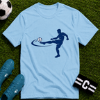 Minimalist Silhouette Strike Soccer Graphic T-Shirt