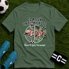 Funny Flamingo - Classy Until Kickoff Soccer T-Shirt