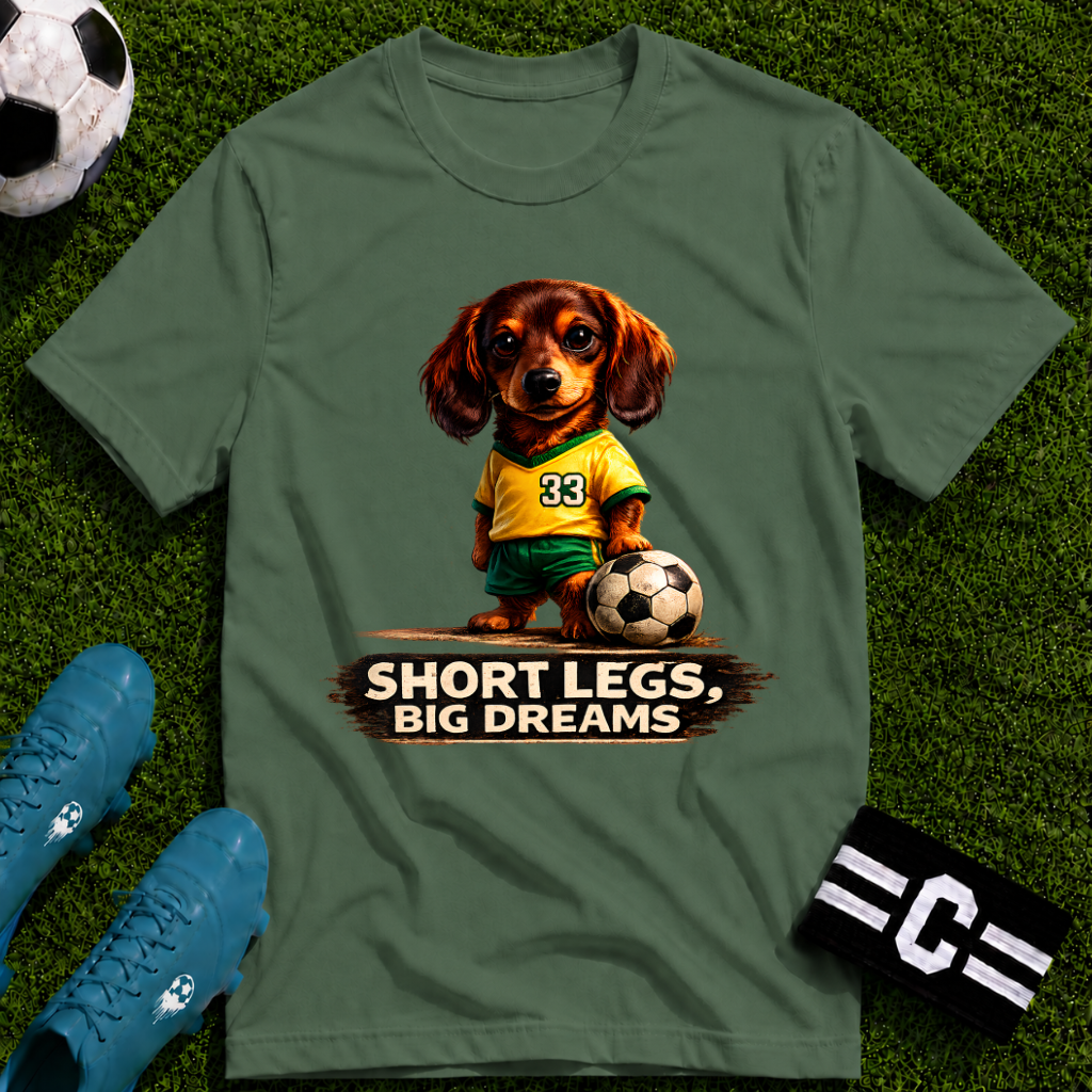 Dachshund - Short Legs Big Dreams Soccer T-Shirt