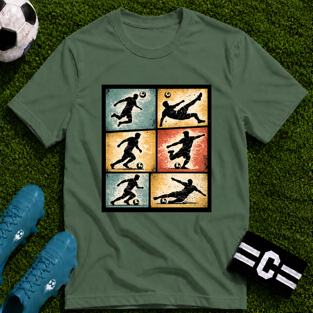 Six Moves Vintage Soccer Silhouette Graphic T-Shirt