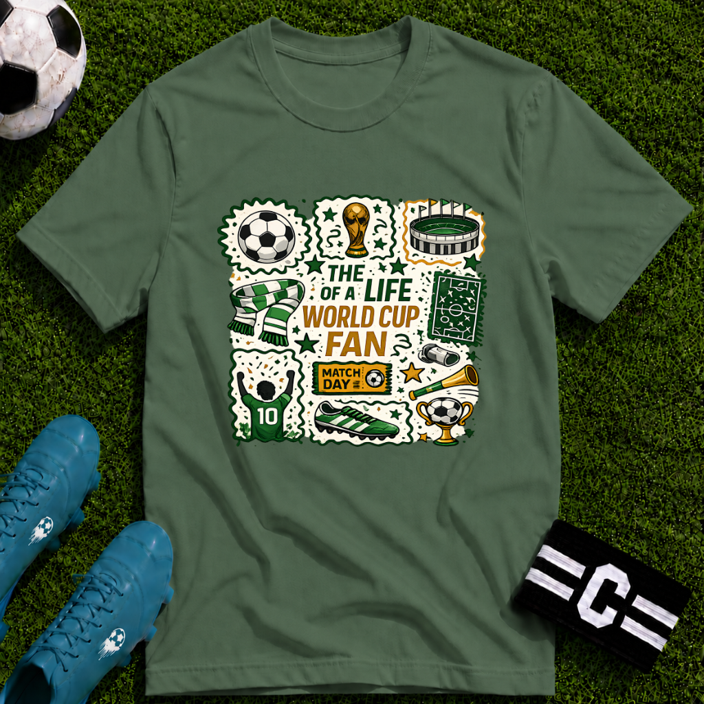 World Cup Soccer Fan Stamp Collage Soccer T-Shirt