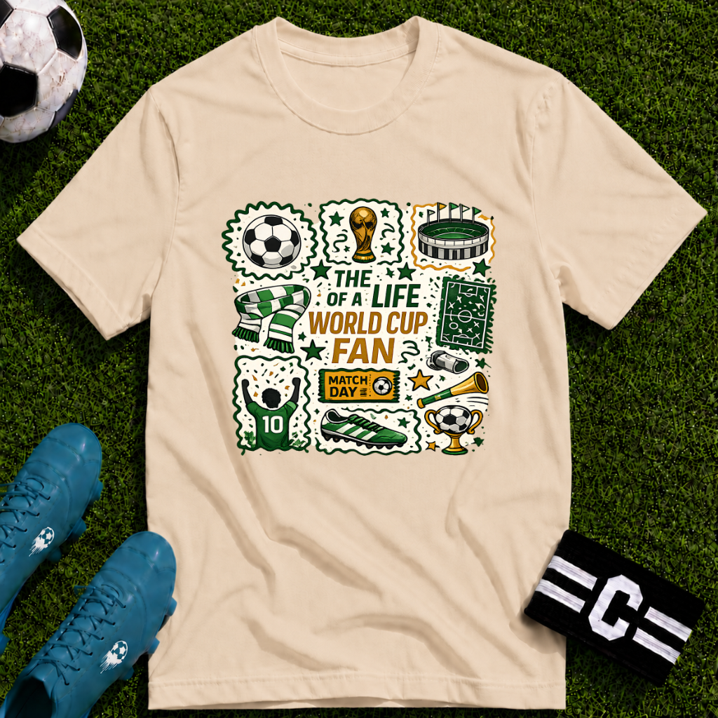 World Cup Soccer Fan Stamp Collage Soccer T-Shirt