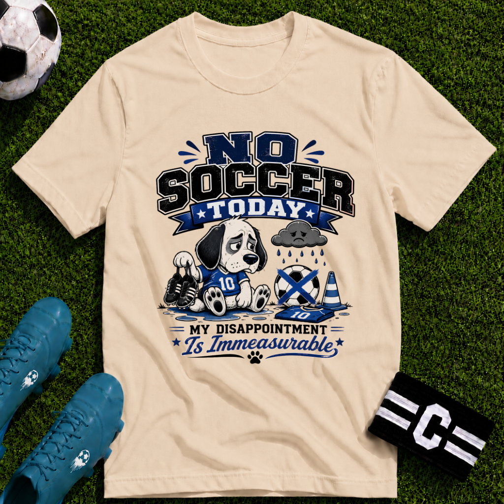 Funny Sad Dog No Soccer Today Soccer T-Shirt