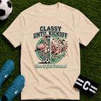 Funny Flamingo - Classy Until Kickoff Soccer T-Shirt