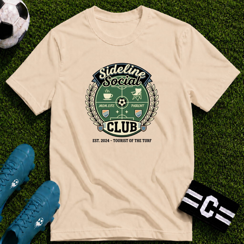 Sideline Social Club Funny Soccer T-Shirt