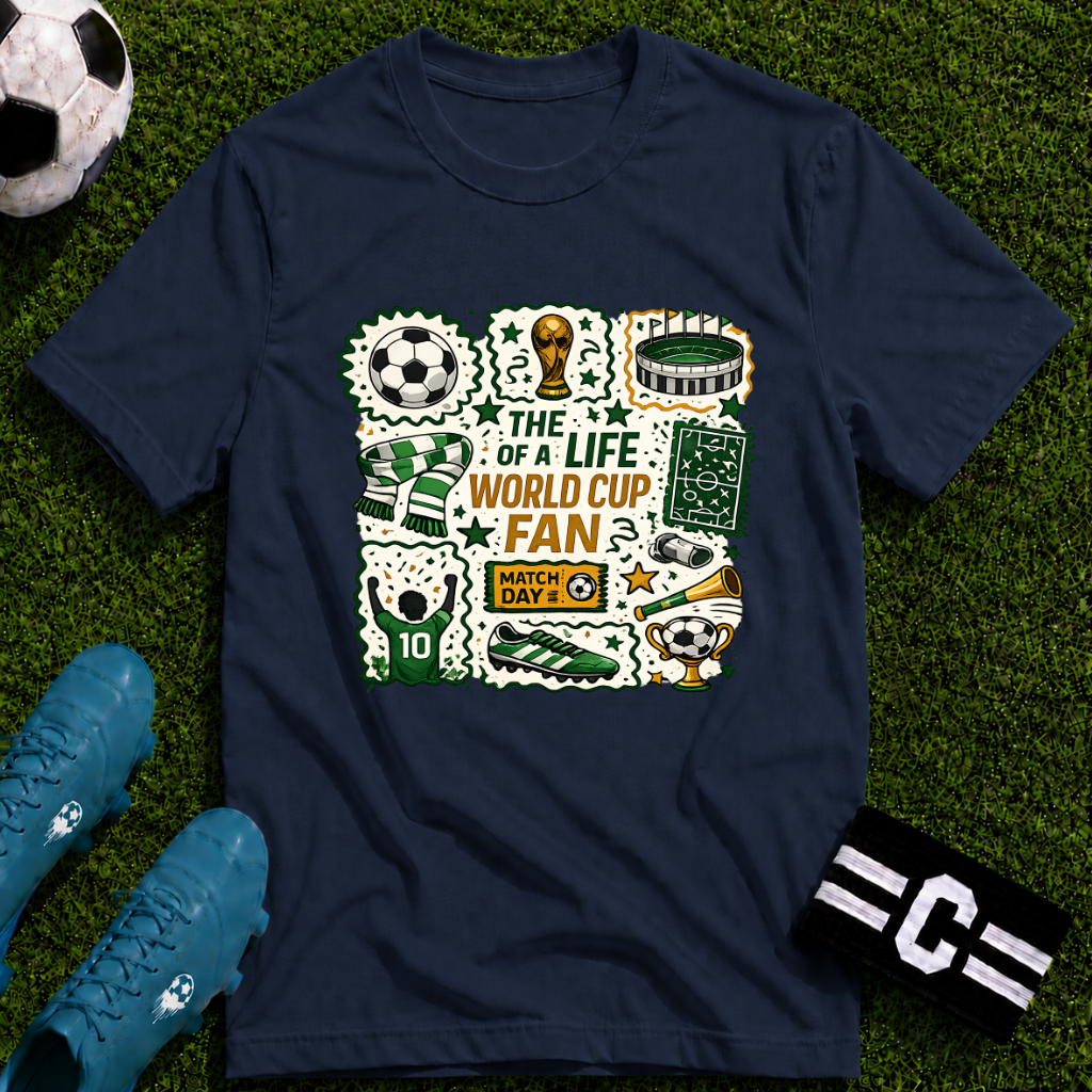 World Cup Soccer Fan Stamp Collage Soccer T-Shirt