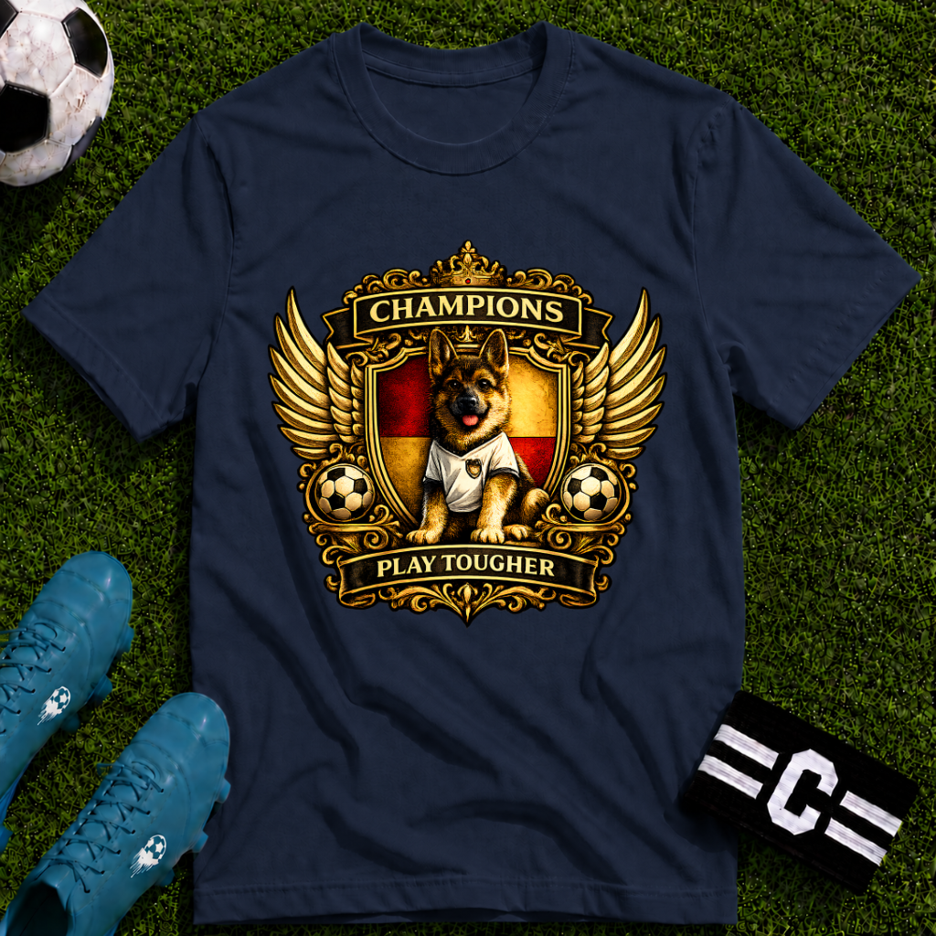 German Shepherd Champions Play Tougher Soccer T-Shirt