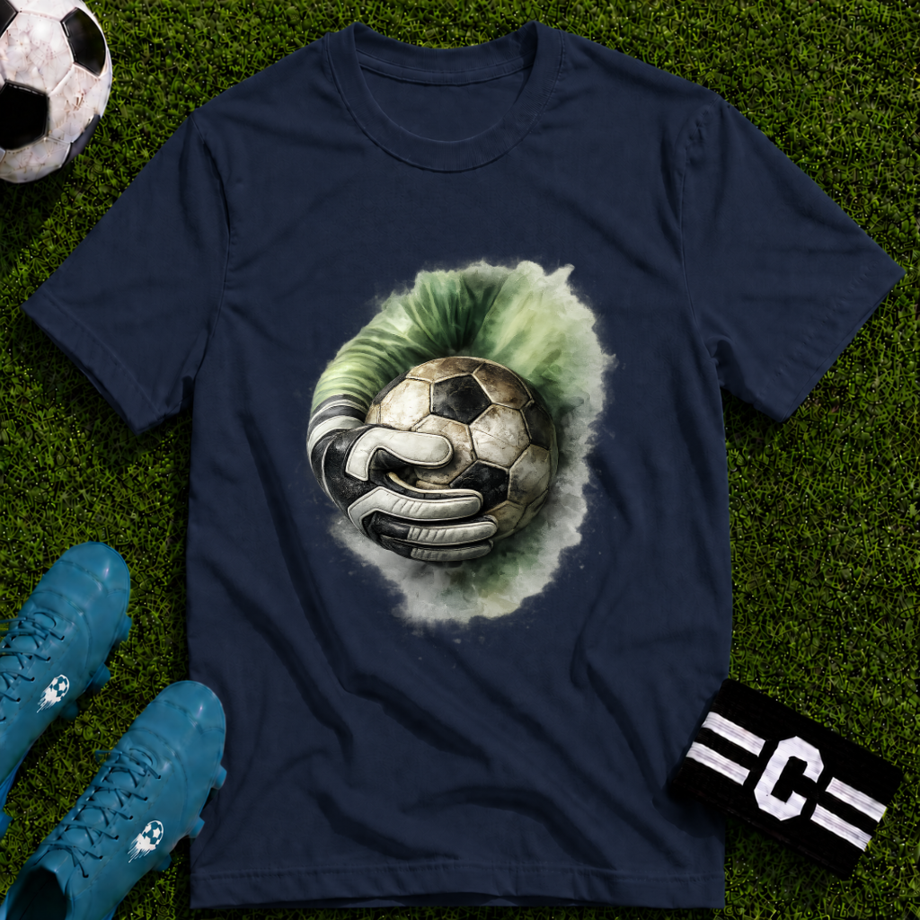 Goalkeeper Glove Soccer Watercolour Graphic T-Shirt