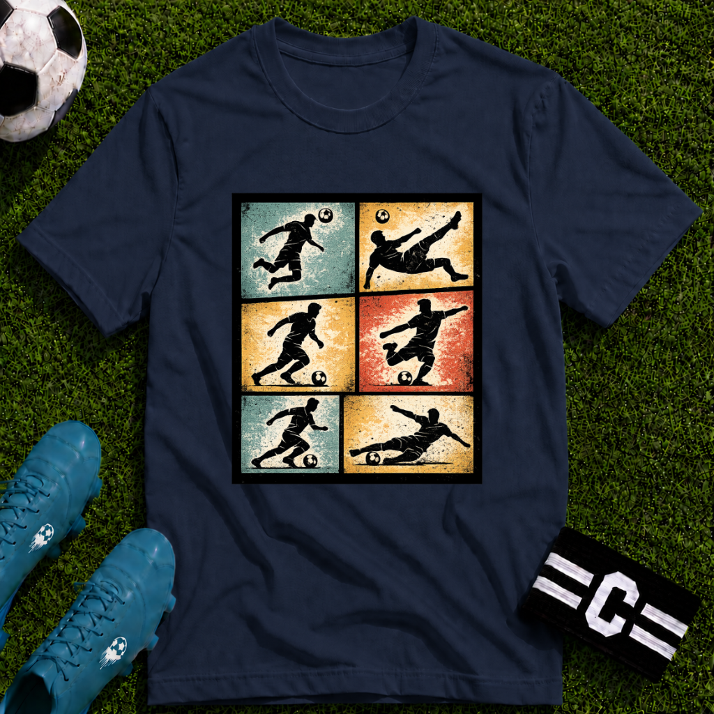Six Moves Vintage Soccer Silhouette Graphic T-Shirt