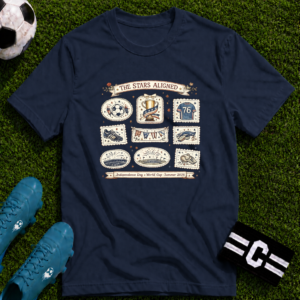 Independence Day - Retro Collage Grid World Cup T-Shirt
