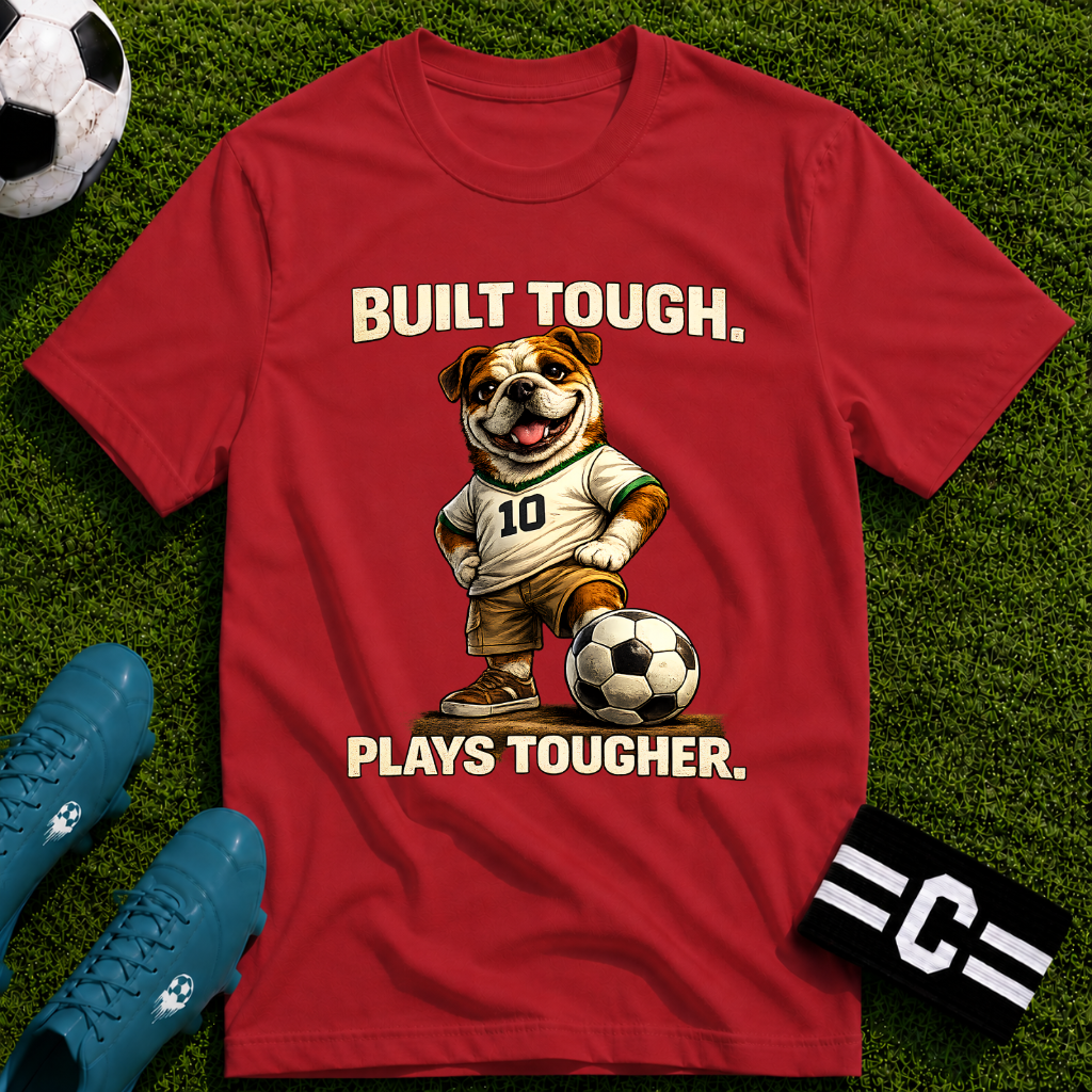 Bulldog Built Tough Plays Tougher Soccer T-Shirt