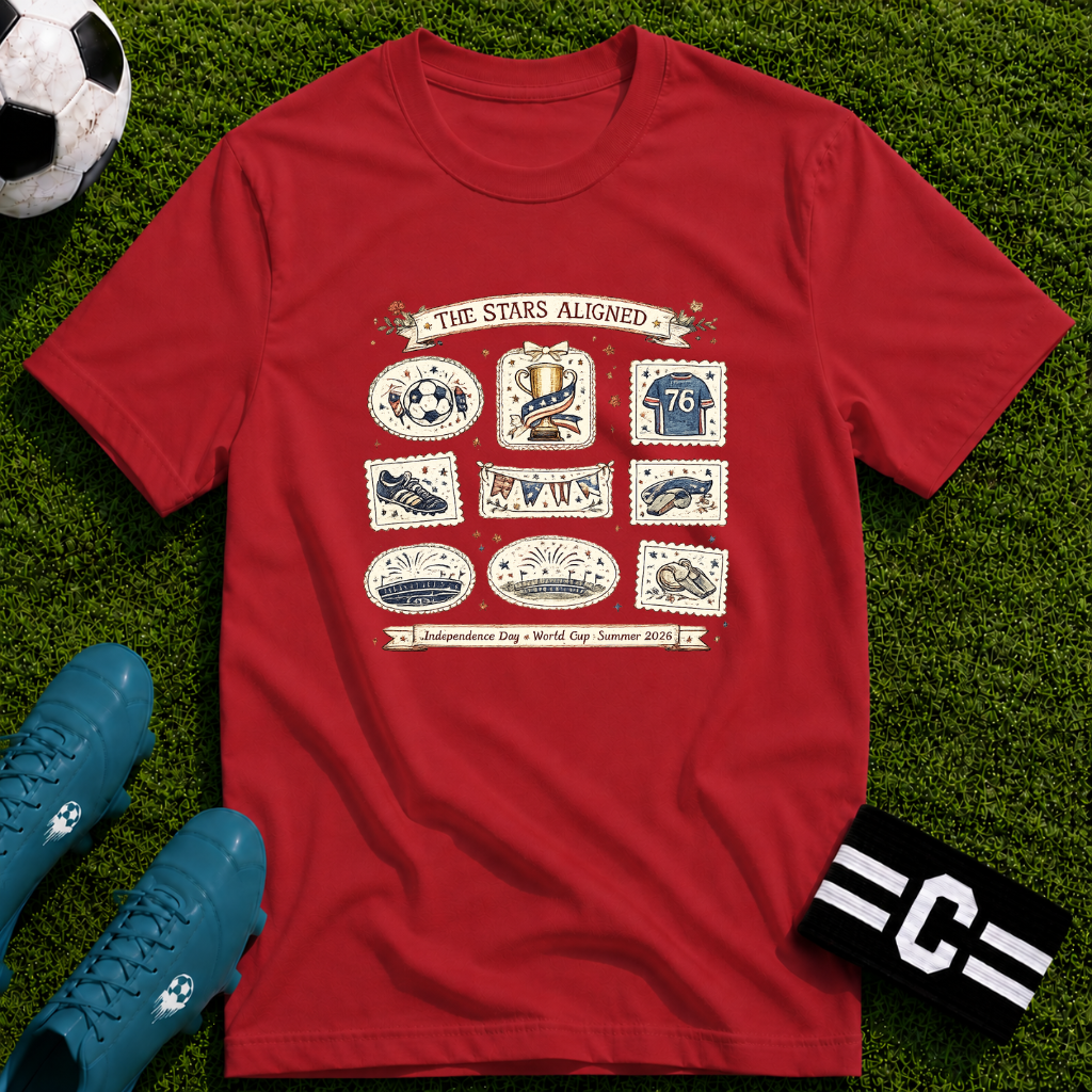Independence Day - Retro Collage Grid World Cup T-Shirt