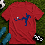 Minimalist Silhouette Strike Soccer Graphic T-Shirt
