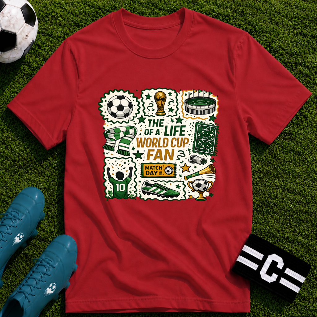 World Cup Soccer Fan Stamp Collage Soccer T-Shirt