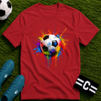 Colour Splash Soccer Ball Graphic T-Shirt