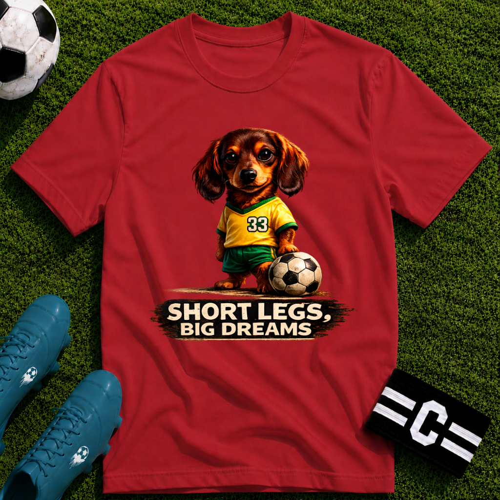 Dachshund - Short Legs Big Dreams Soccer T-Shirt