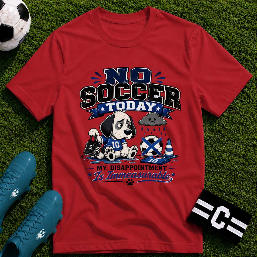 Funny Sad Dog No Soccer Today Soccer T-Shirt