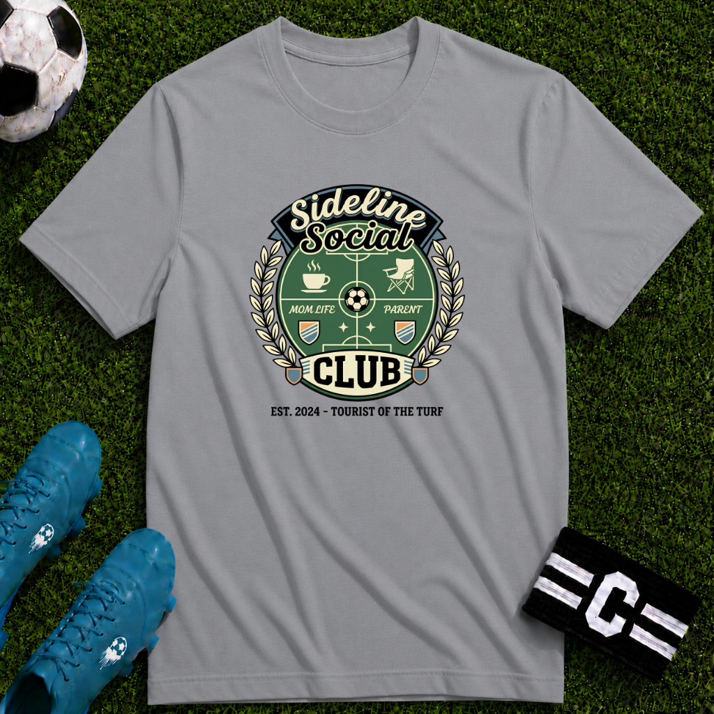 Sideline Social Club Funny Soccer T-Shirt
