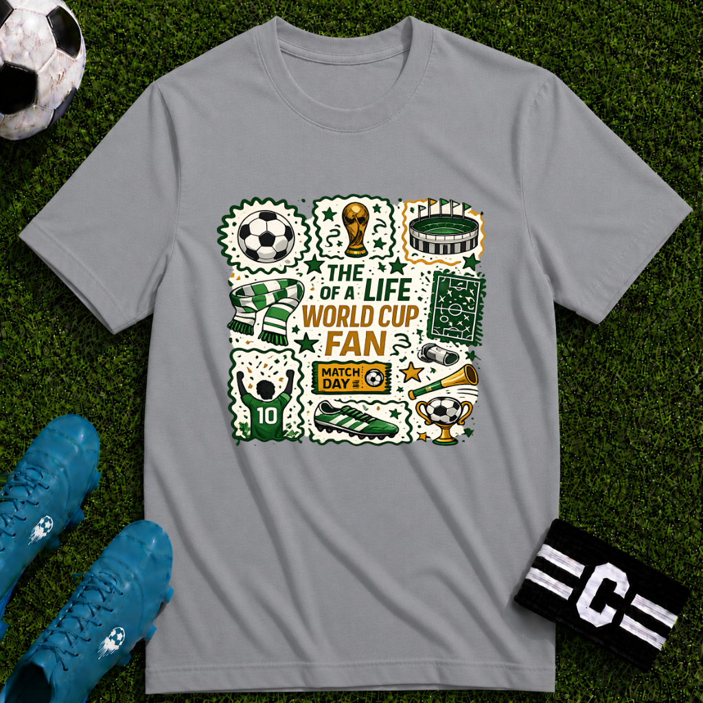 World Cup Soccer Fan Stamp Collage Soccer T-Shirt