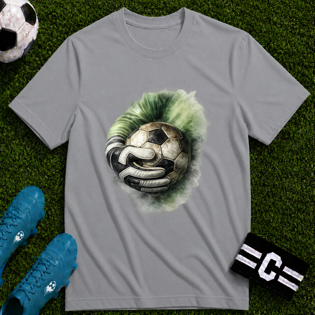 Goalkeeper Glove Soccer Watercolour Graphic T-Shirt