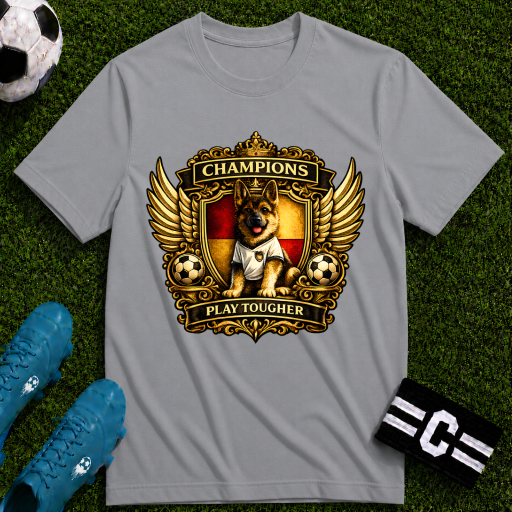 German Shepherd Champions Play Tougher Soccer T-Shirt
