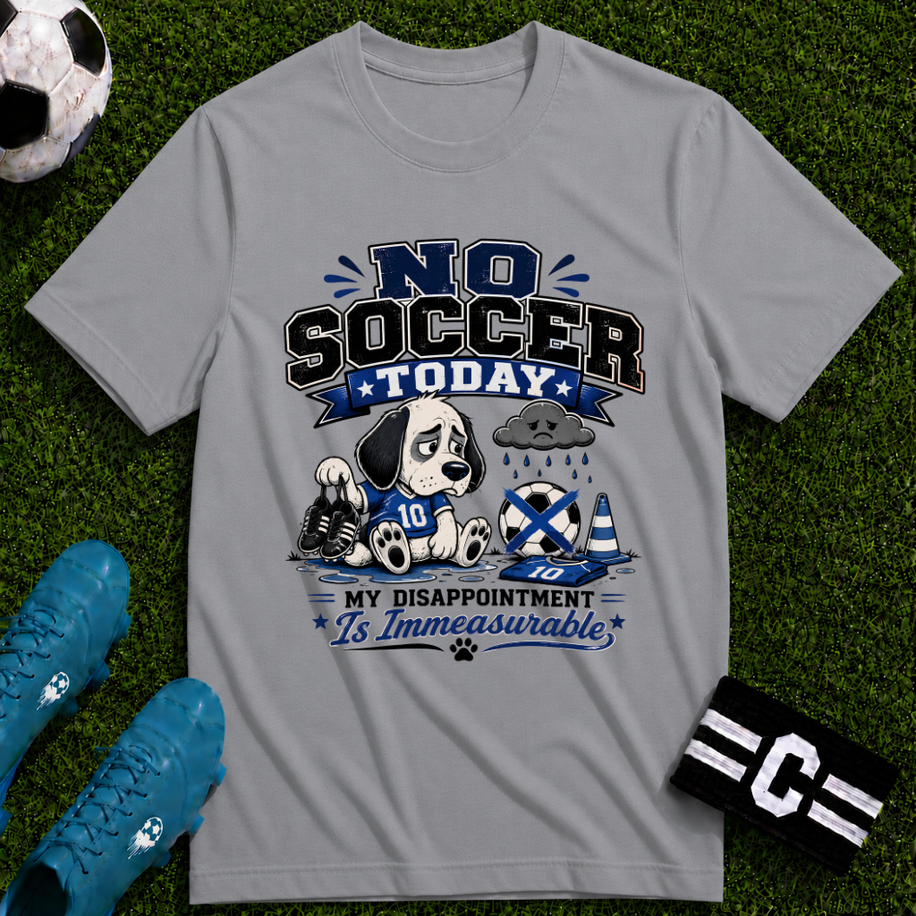 Funny Sad Dog No Soccer Today Soccer T-Shirt
