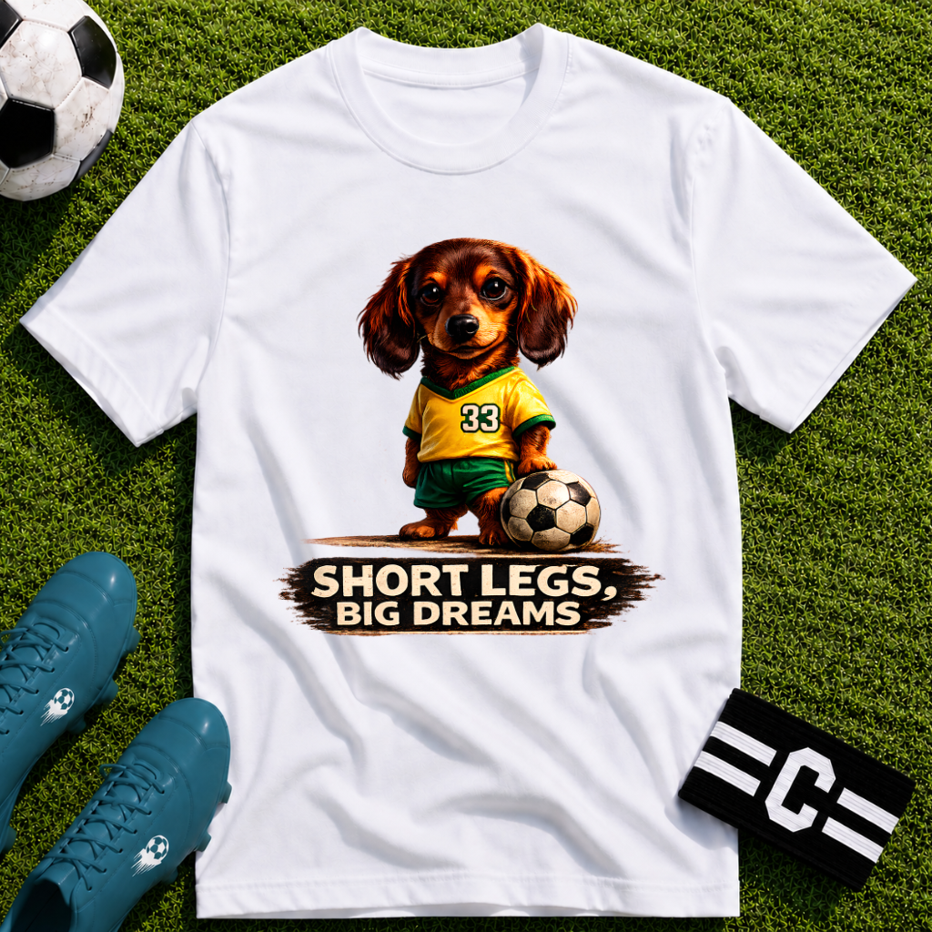 Dachshund - Short Legs Big Dreams Soccer T-Shirt