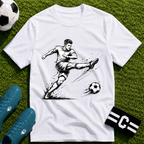 Football Striker Sketch T-Shirt