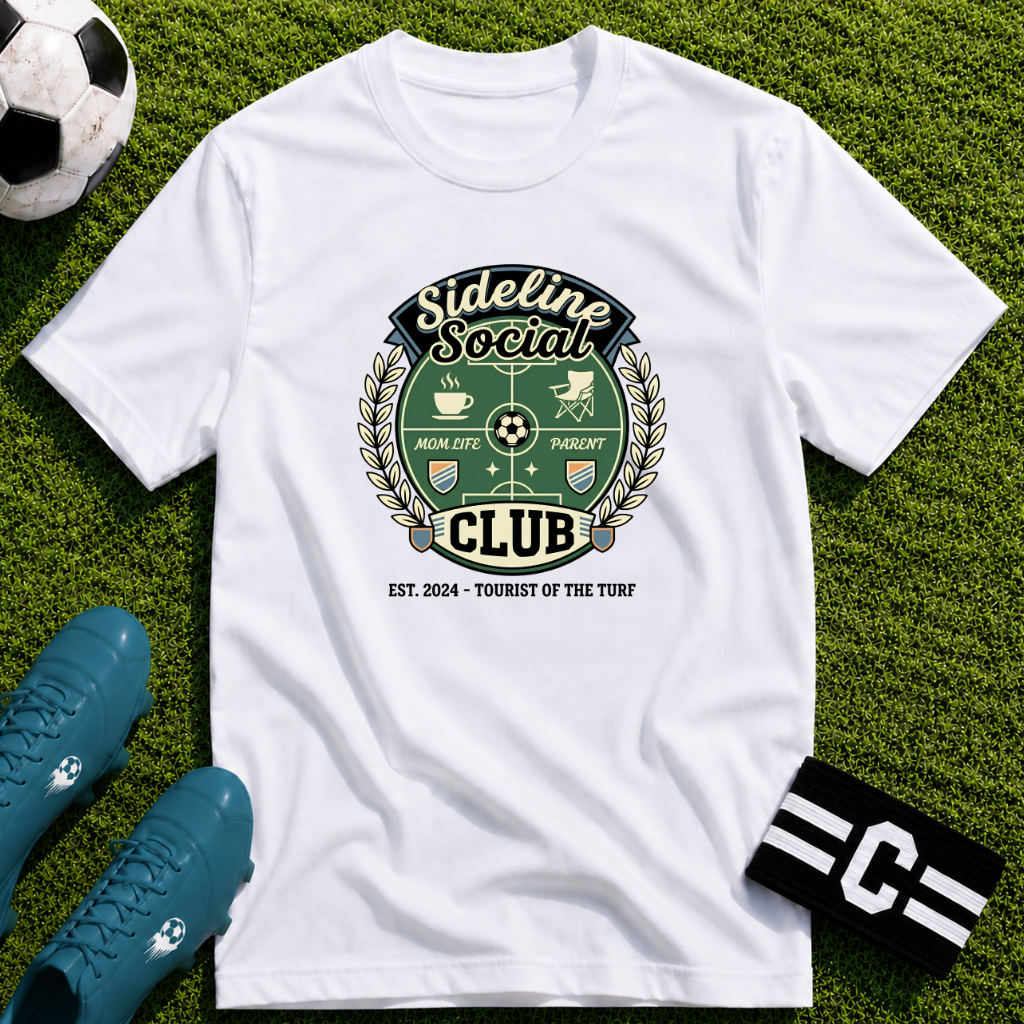 Sideline Social Club Funny Soccer T-Shirt