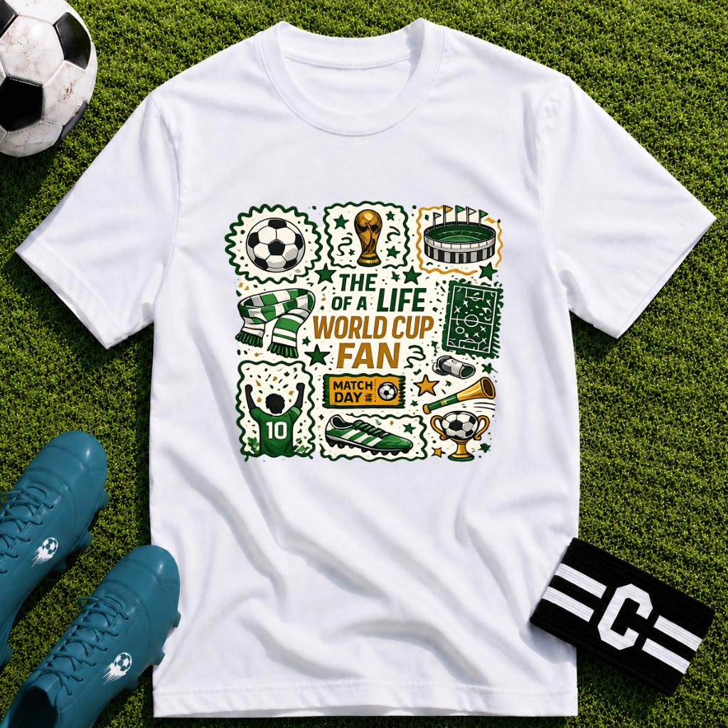 World Cup Soccer Fan Stamp Collage Soccer T-Shirt