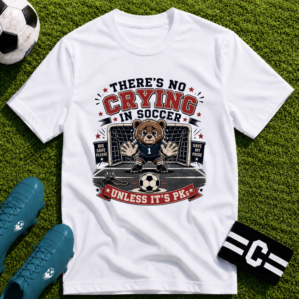 Bear - No Crying In Soccer - Funny Penalty Shootout T-Shirt