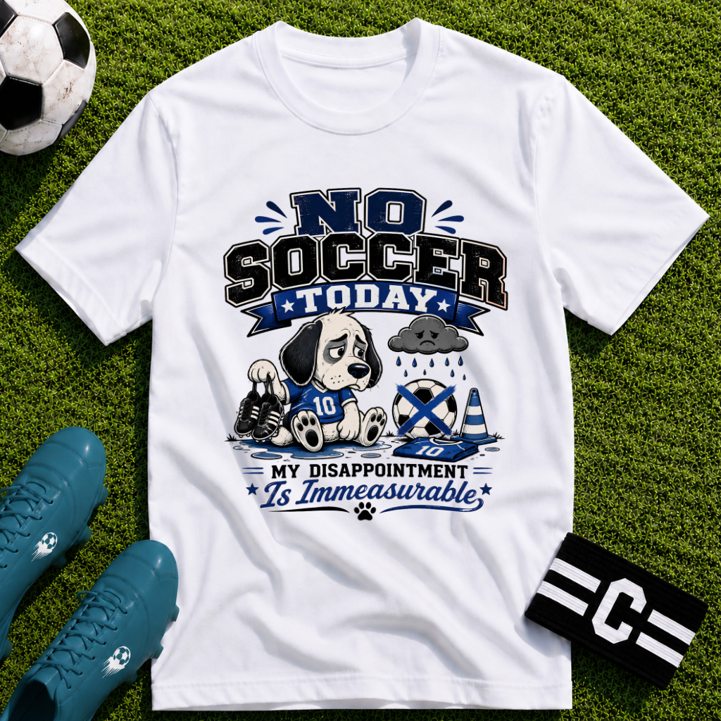Funny Sad Dog No Soccer Today Soccer T-Shirt
