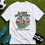 Funny Flamingo - Classy Until Kickoff Soccer T-Shirt